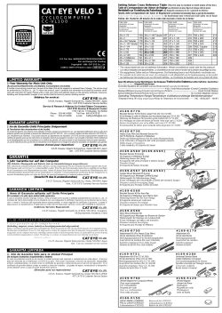 Cateye Velo 1 [CC-VL100] - User manual