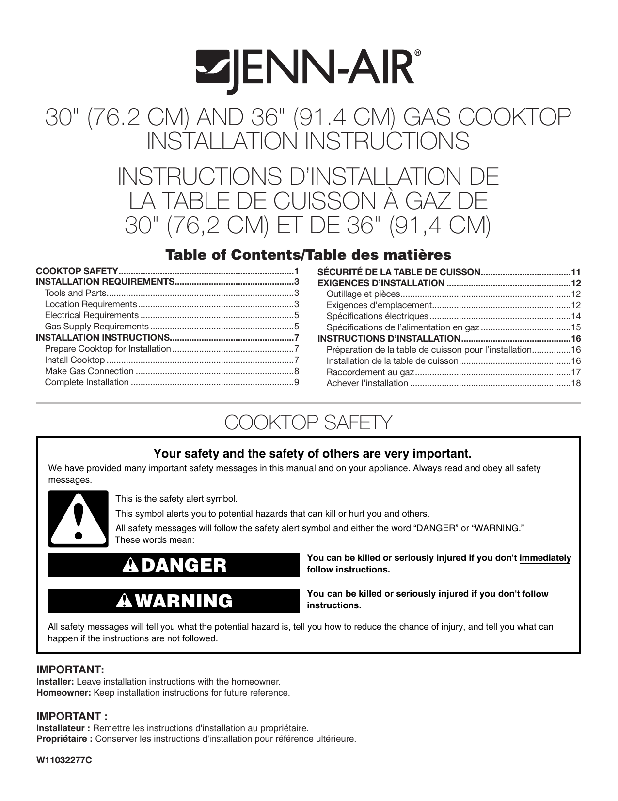 JennAir JGC3536GS EuroStyle 36" 5Burner Gas Cooktop Installation