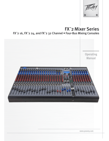 Peavey FX 2 32 Channel Non-Powered Mixer Manuel utilisateur | Manualzz