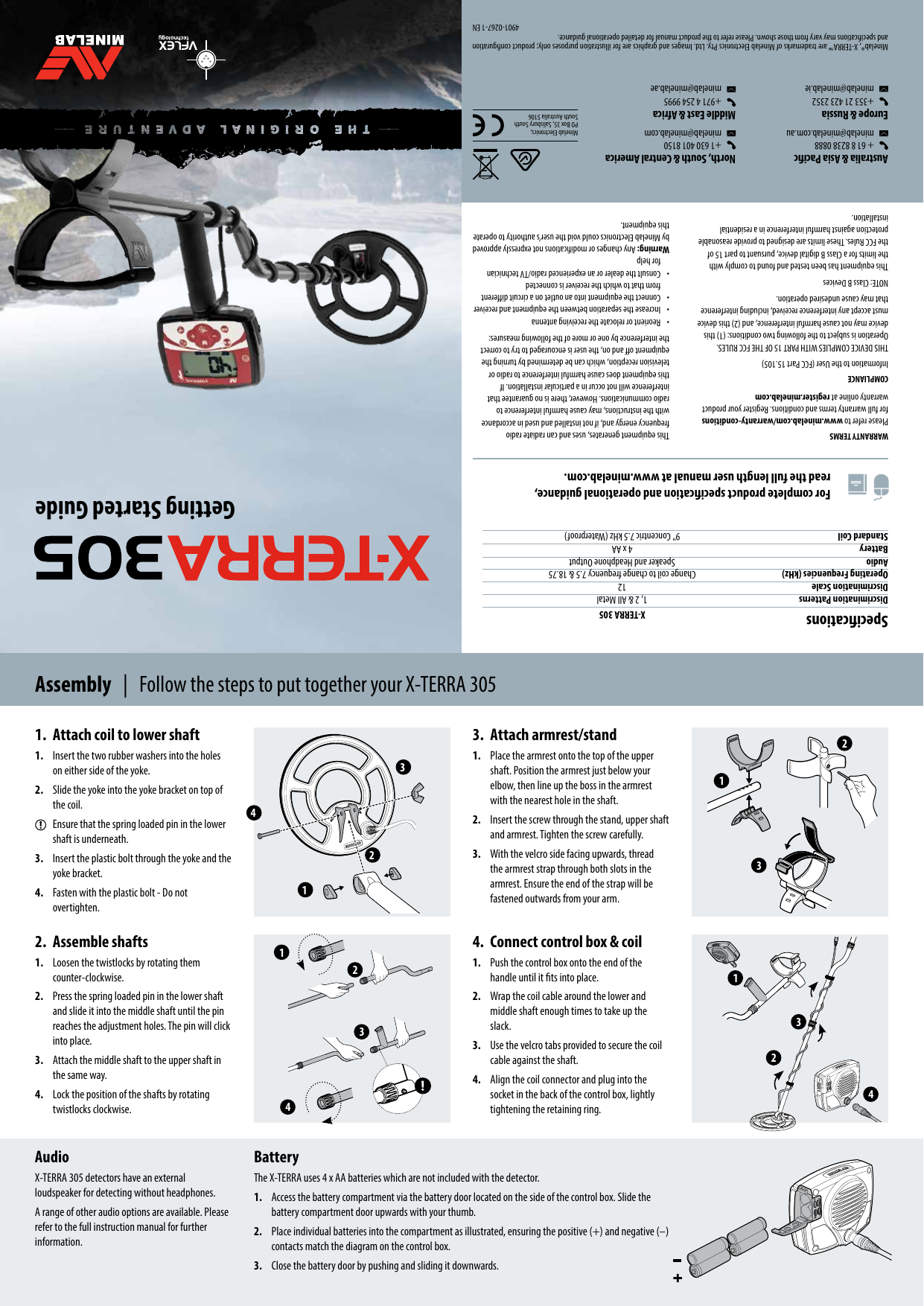 Minelab X Terra 305 Getting Started Guide Manualzz