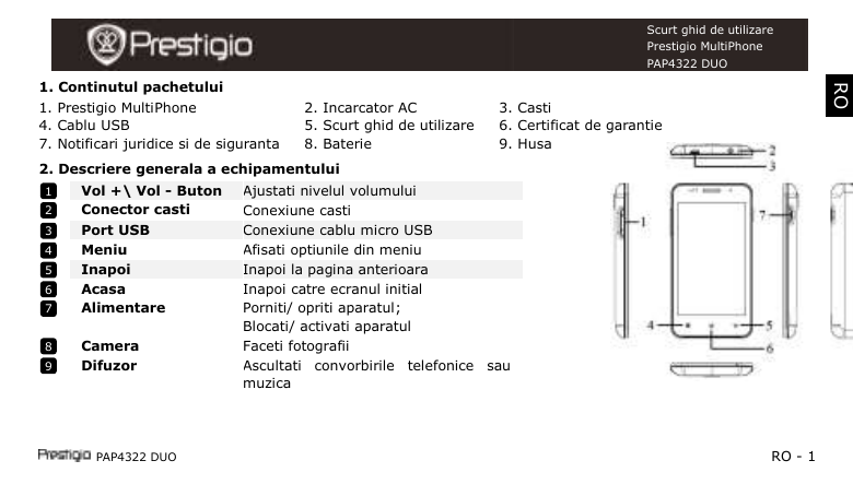 Как настроить телефон prestigio 4322