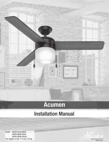 Hunter Acumen Owners Manual | Manualzz