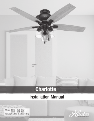 Hunter Charlotte Owners Manual Manualzz Hunter Charlotte Owners Manual Manualzz, How To Install Hunter Remote Ceiling Fan With Light And