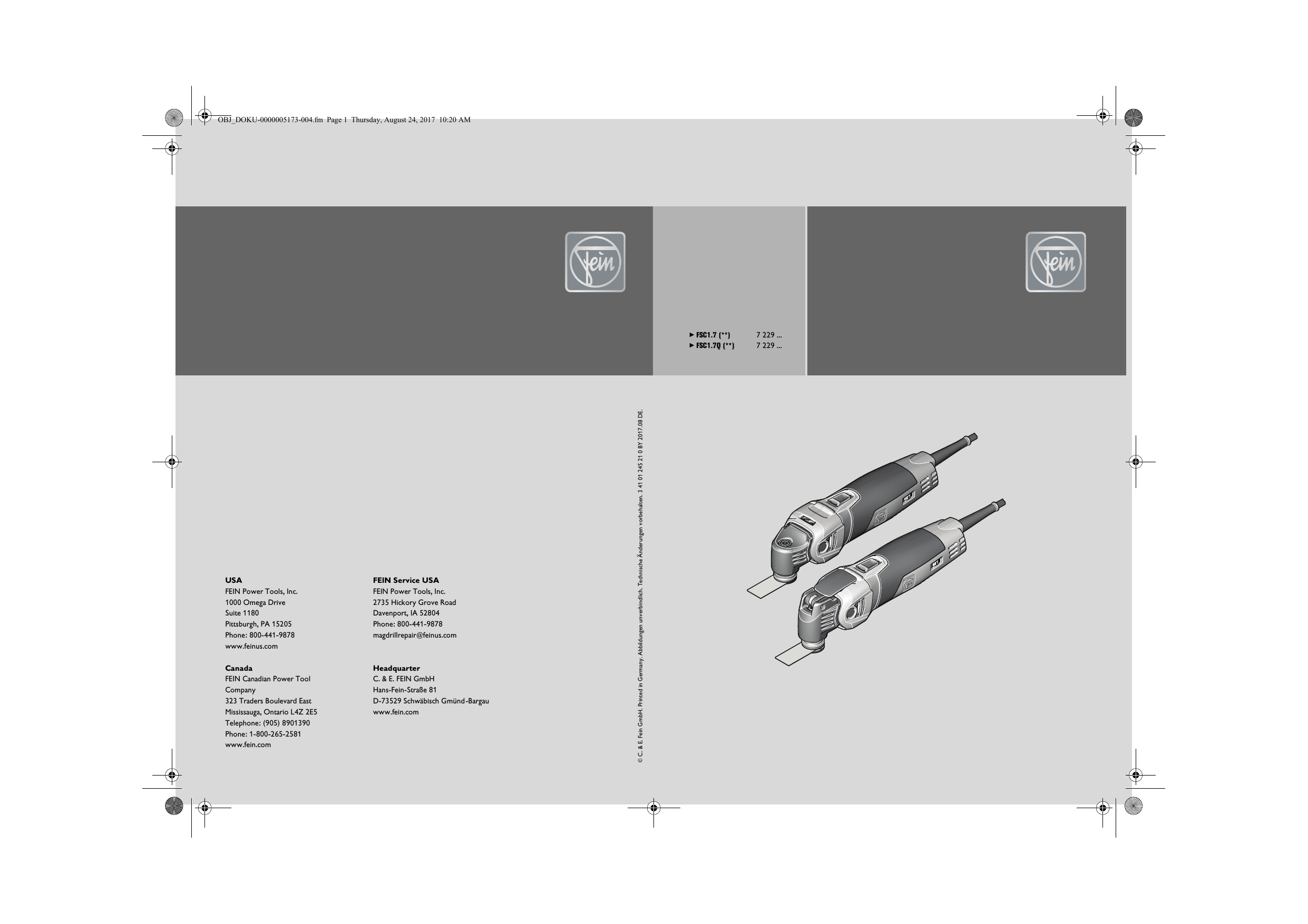 Fein Supercut Fsc 1 7 Q Auto Glass Instruction Manual Manualzz