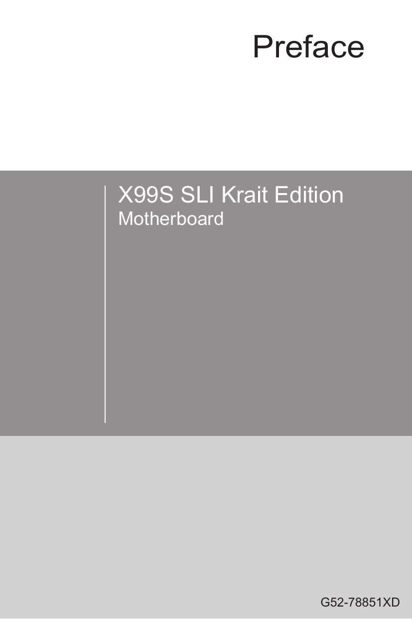 MSI X99S SLI Krait Edition motherboard Benutzerhandbuch Manualzz