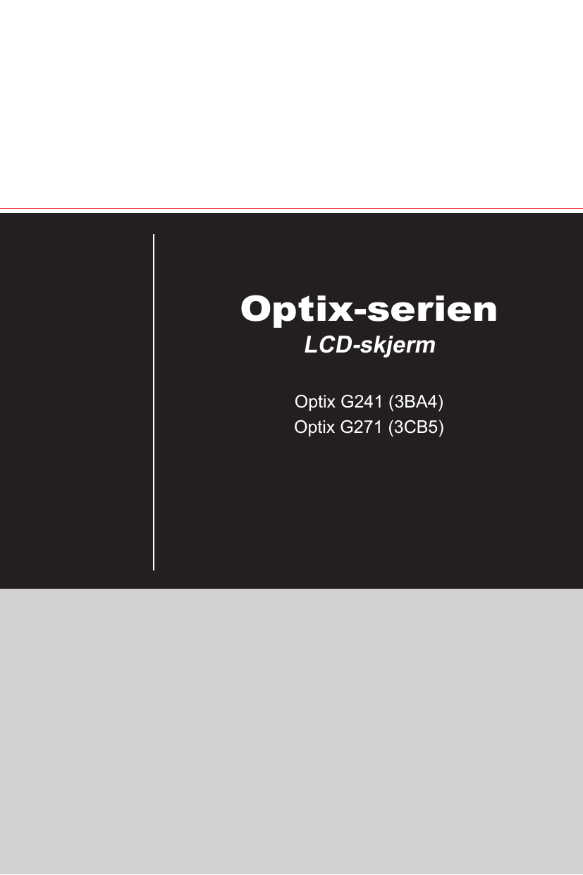 MSI Optix G241 monitor Brugermanual | Manualzz