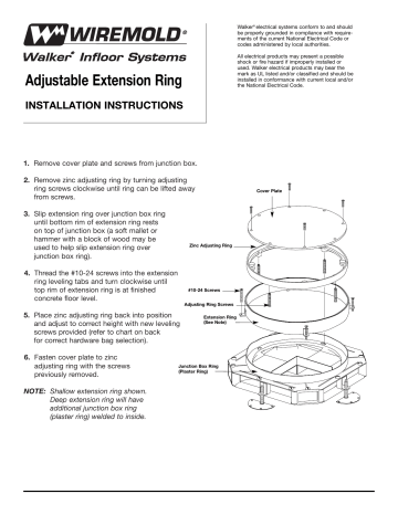 Legrand Walkerduct/Walkerduct ProSeries Underfloor Duct Adjustable ...