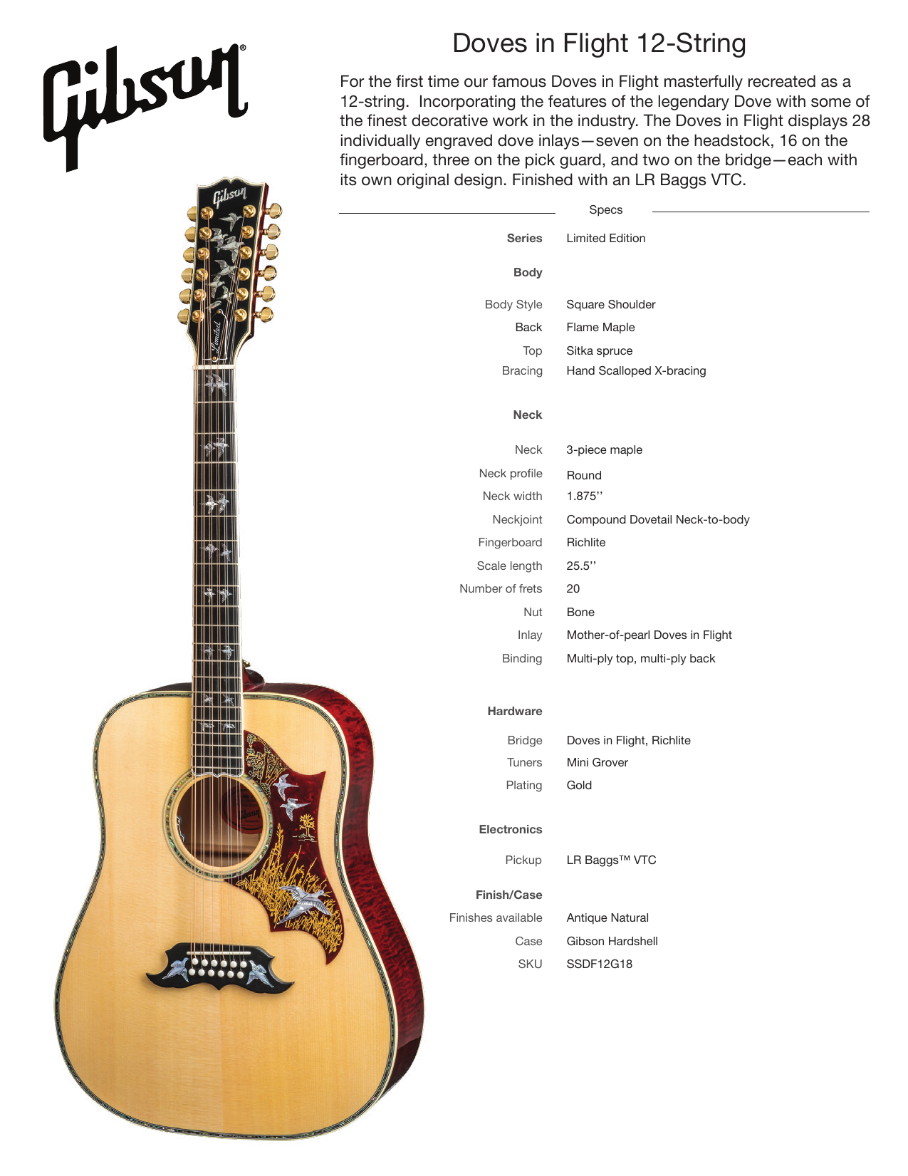 Gibson Doves in Flight 12 String Specification Manualzz