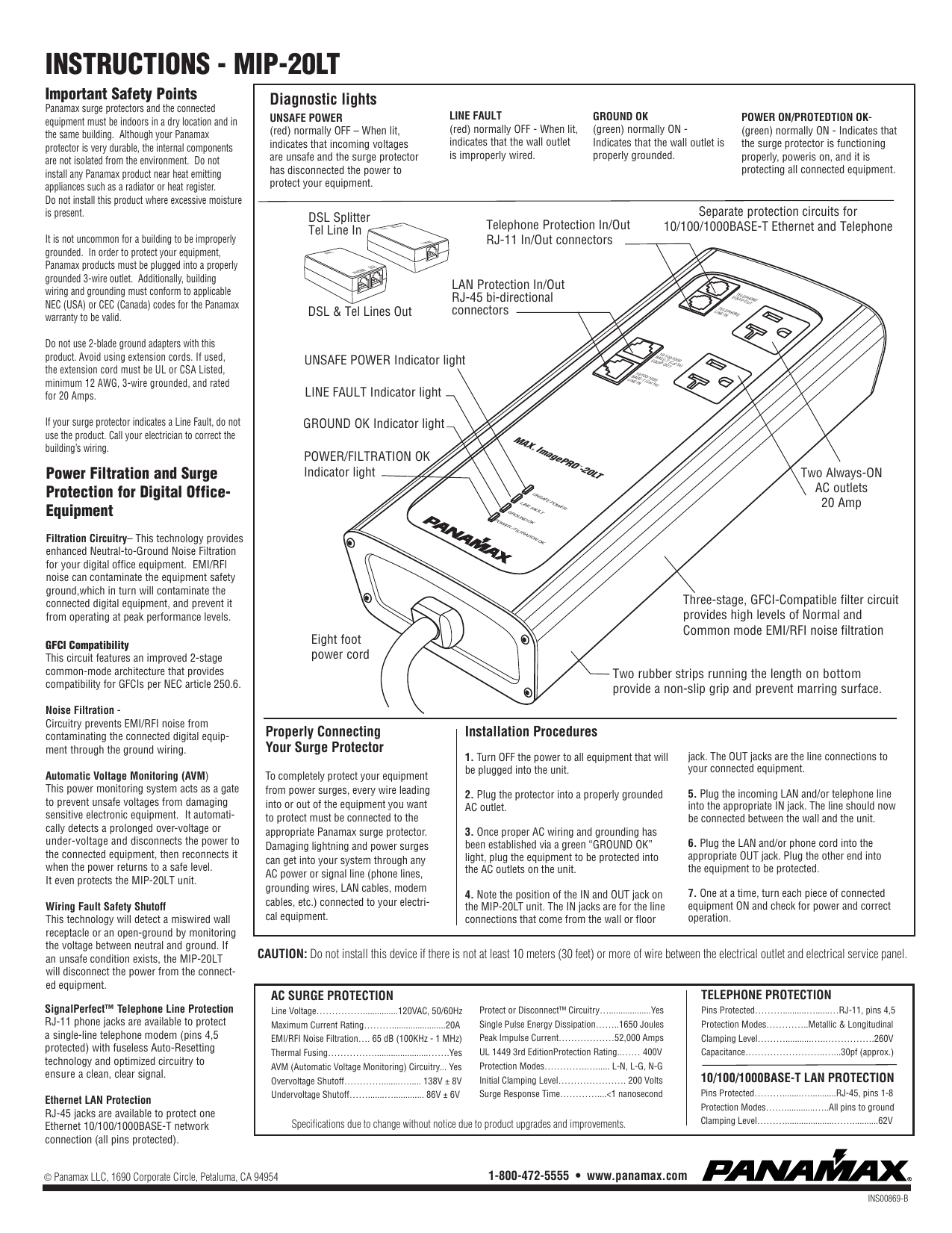 Panamax Max 1000 Surge Protector Line Conditioner Manual Panamax Max 1000 Surge Protector Line Conditioner Manual