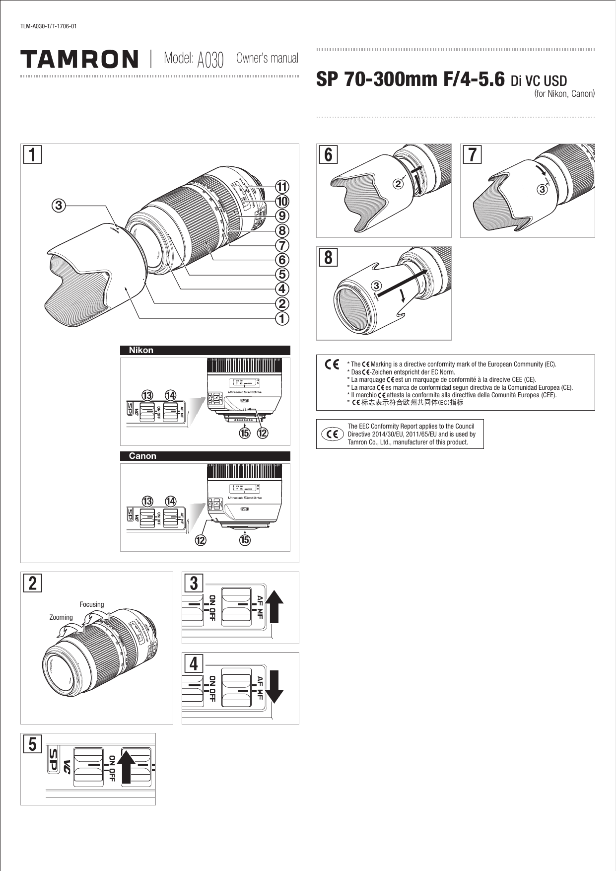 Tamron A030 User Manual Manualzz
