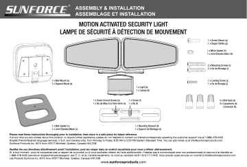 Sunforce Motion Activated Security Light Manual | Manualzz