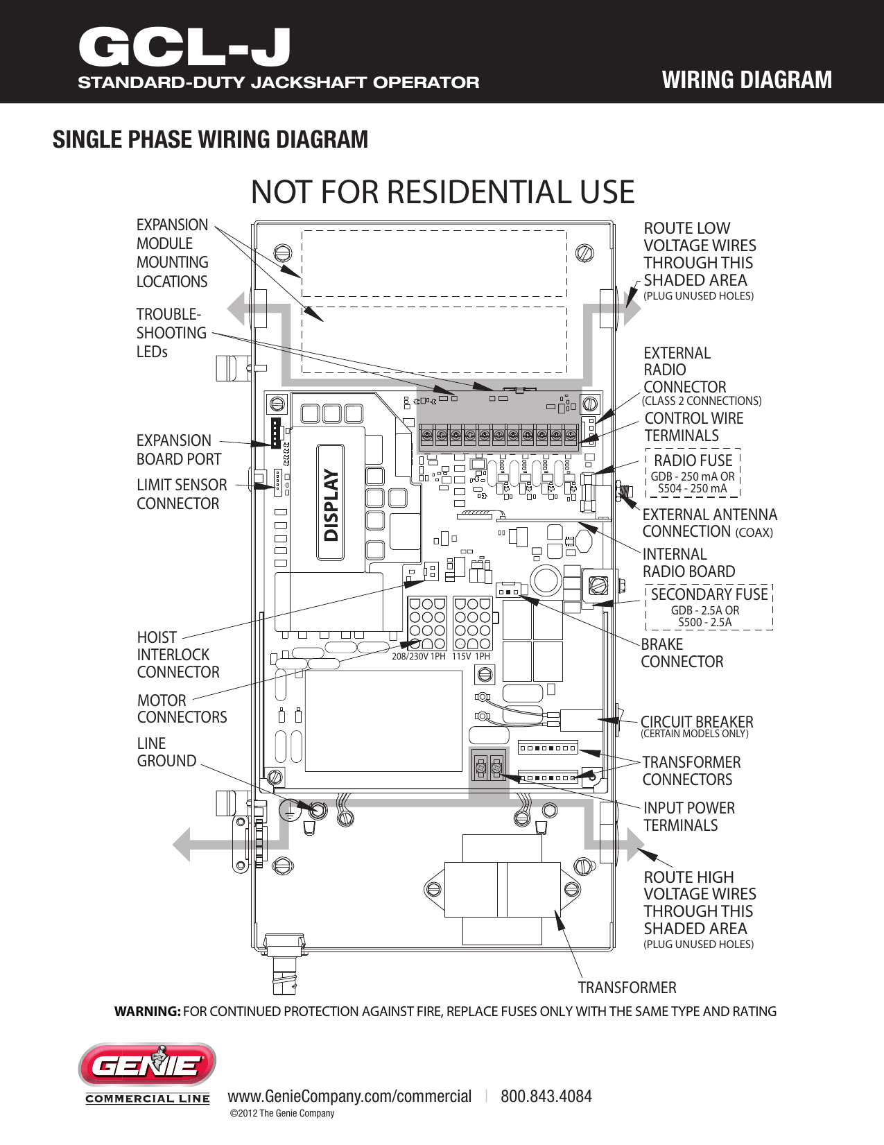 Genie Gcl J Wiring Diagram Manualzz, Genie Garage Door Sensor Wiring Schematic