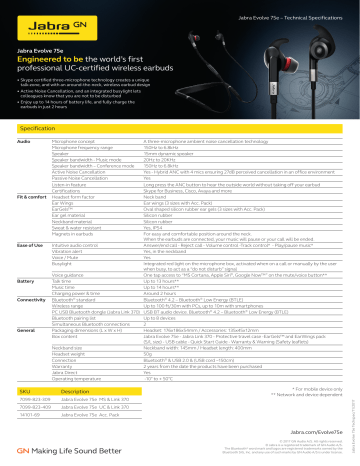 Jabra Evolve 75e MS Technical 