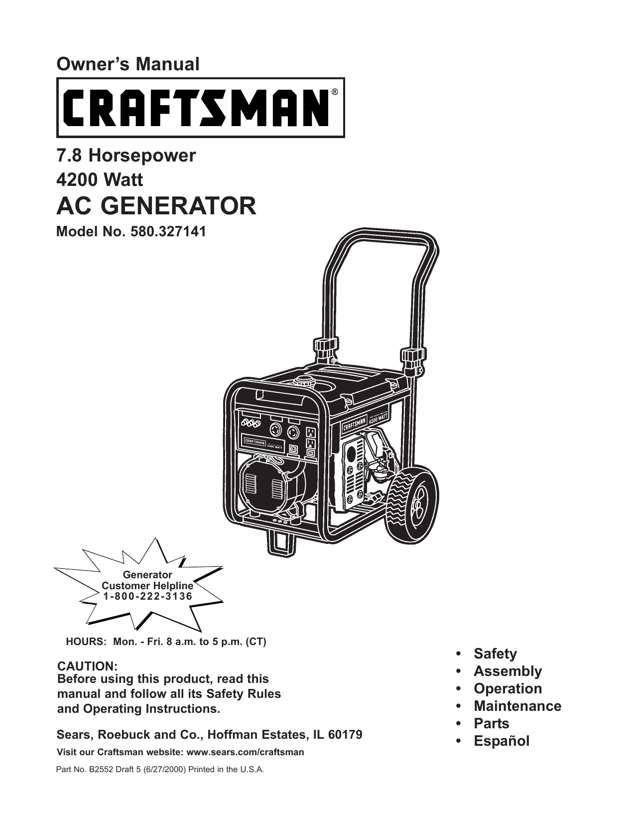 Craftsman Generator. Культиватор Крафтсман инструкция по эксплуатации. Jracdrive jac580 manual.