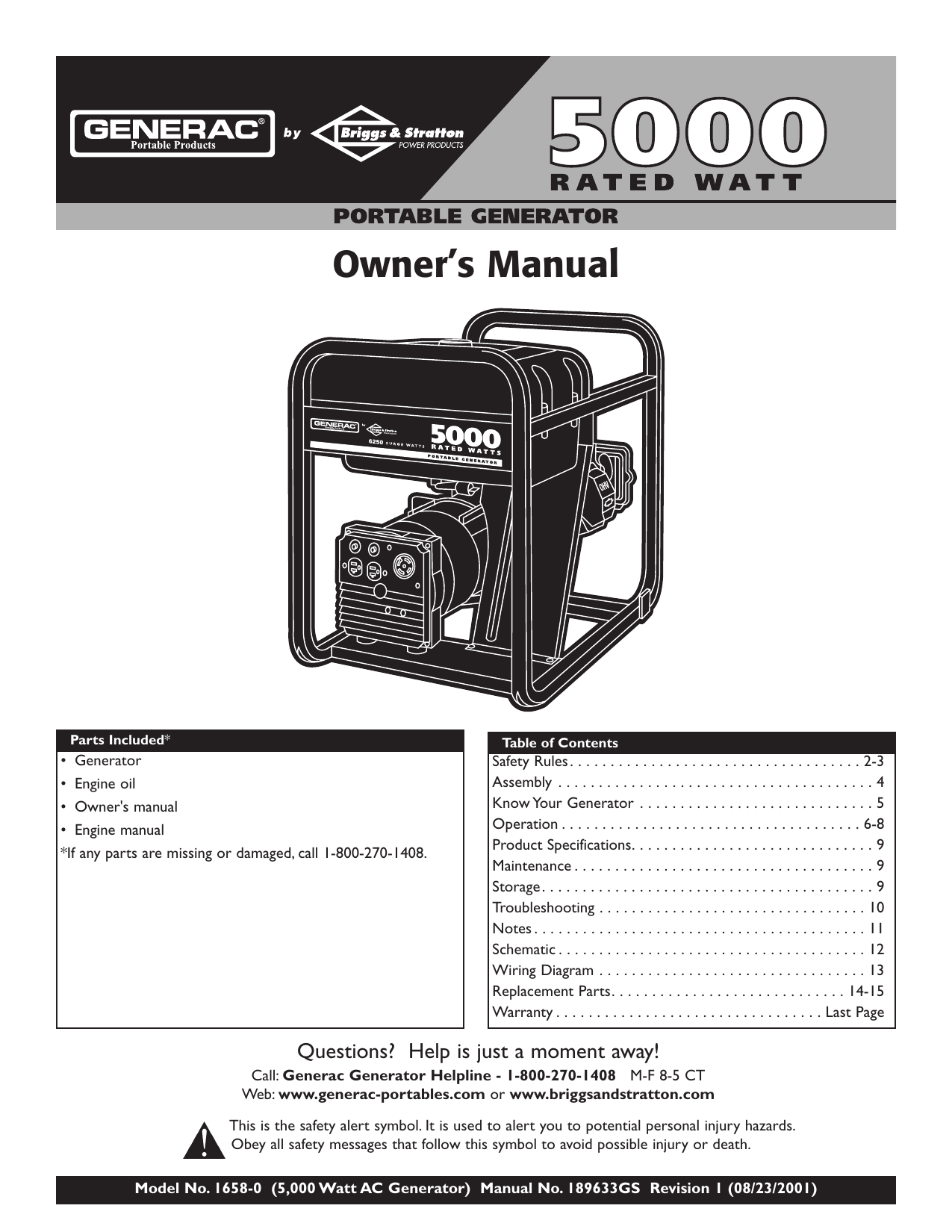 Simplicity 01658-0 User manual | Manualzz | Generac 5000 Watt Generator Wiring Diagram | | Manualzz