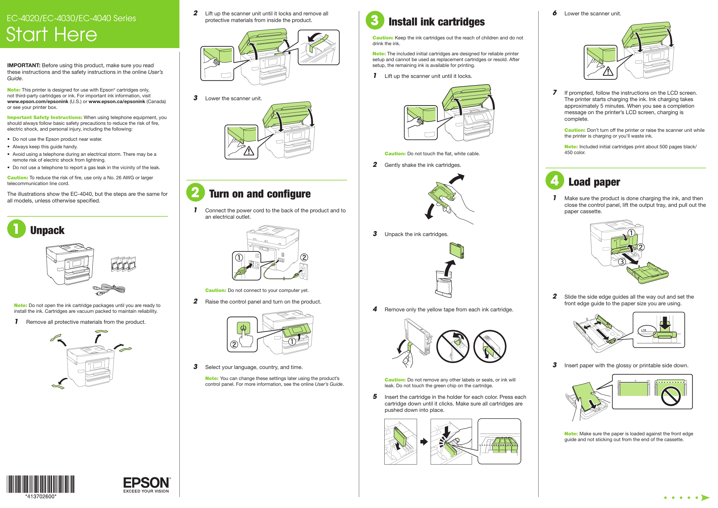 Epson Workforce Pro Ec 4020 Workforce Pro Ec 4030 Workforce Pro Ec 4040 Installation Guide Manualzz