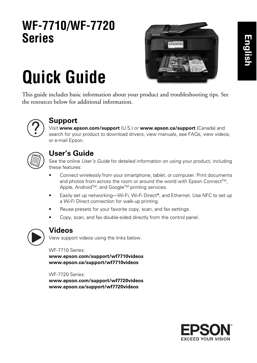 Epson Workforce Wf 7720 Quick Guide Manualzz 3319