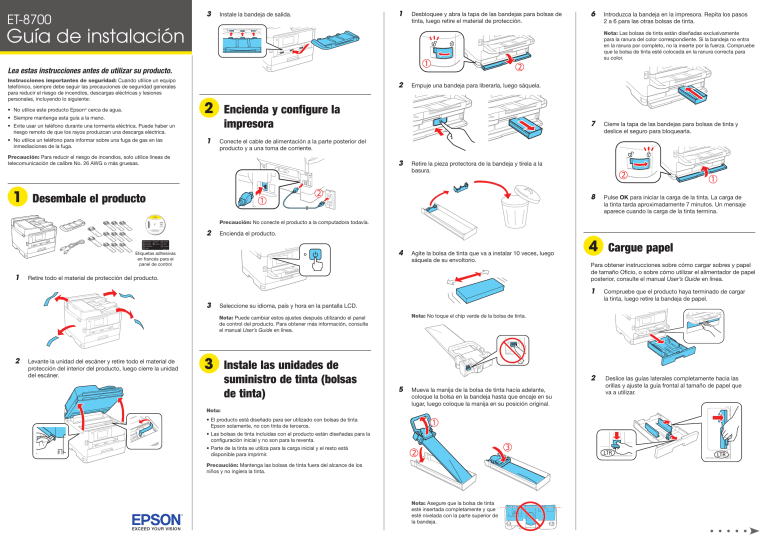 Epson Et 8700 Installation Guide Manualzz