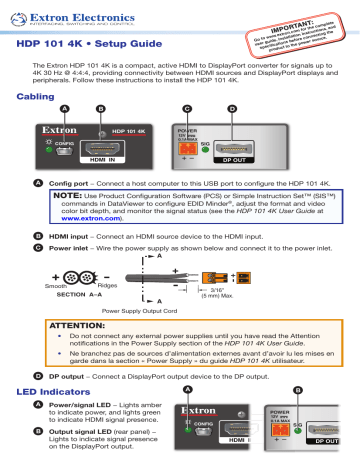 Extron HDP 101 4K Setup guide | Manualzz