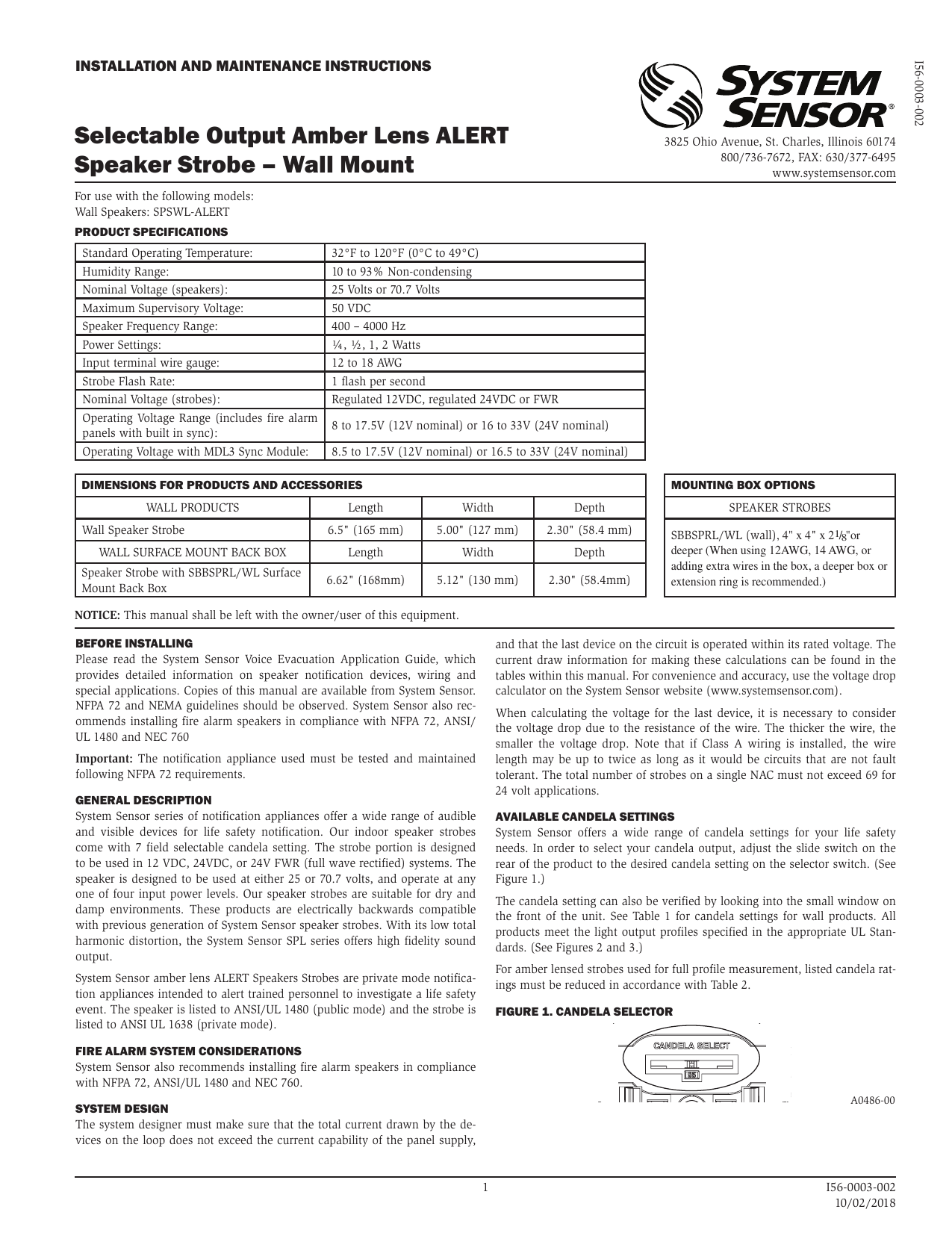 System Sensor Spswl Installation Manual Informacionpublica Svet Gob Gt