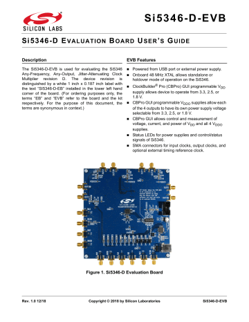 Silicon Labs Si5346-D-EVB.fm User's Guide | Manualzz