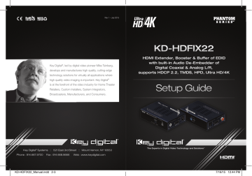 Key Digital KD-HDFIX22 4K HDMI Fixer, Booster, Buffer Operation Manual | Manualzz