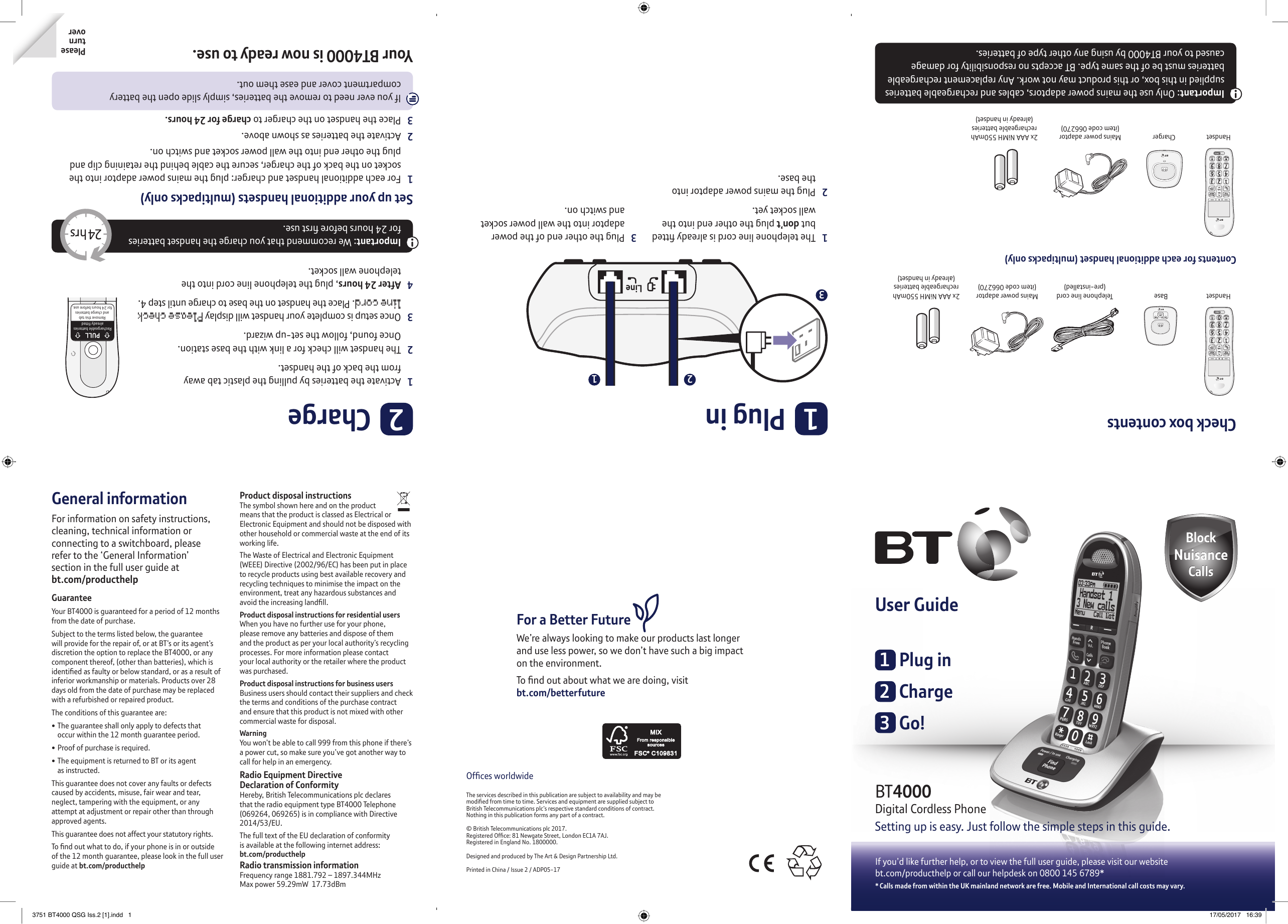 BT BT4000 Big Button Quick start guide Manualzz
