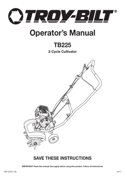 Troy-Bilt 21BK225G766 TB225 EC 2-Cycle Garden Cultivator Operator's Manual
