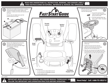 Troy Bilt 13yx78ks011 Bronco Riding Lawn Mower Fast Start Guide Manualzz