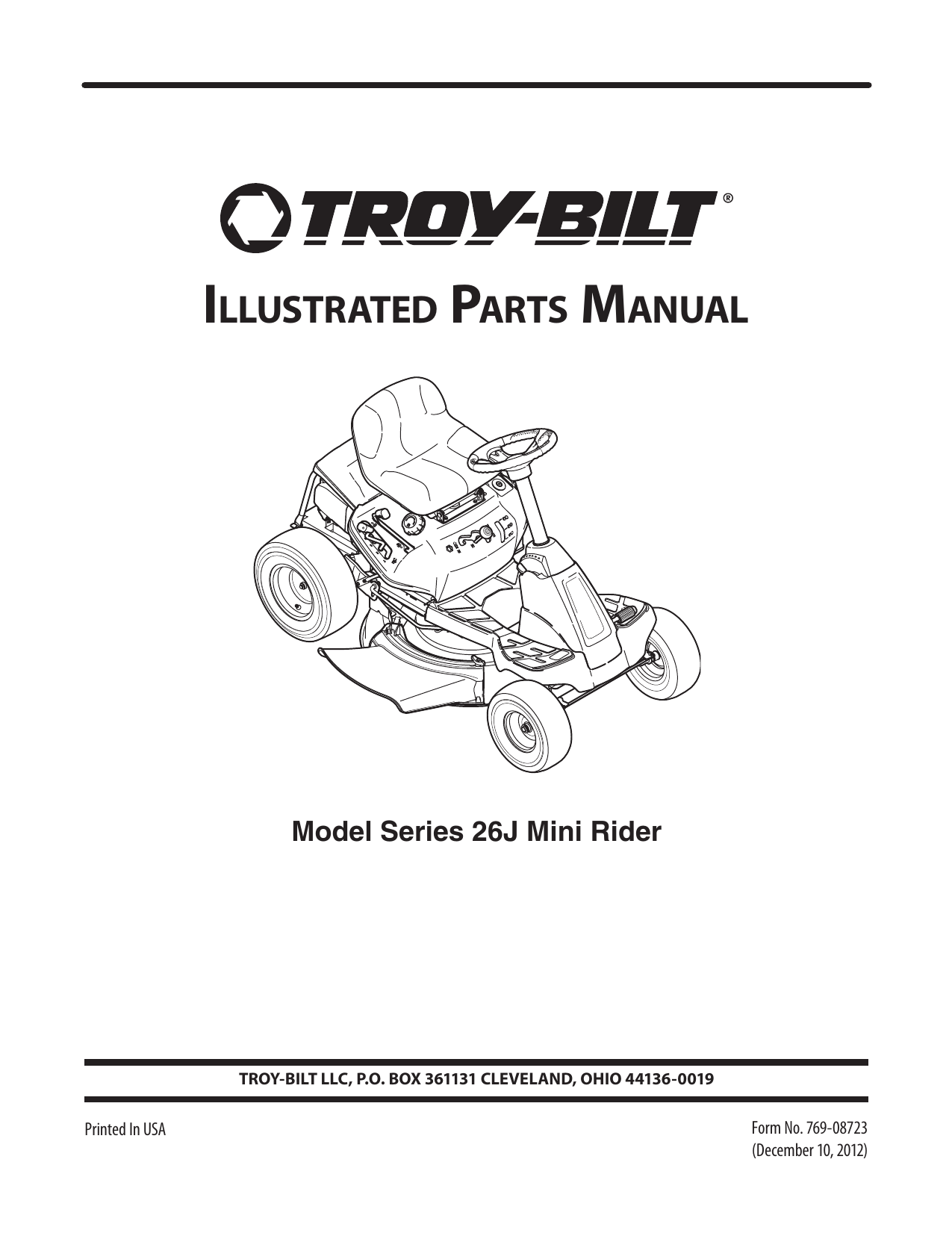 Troy bilt 30 best sale inch riding mower manual