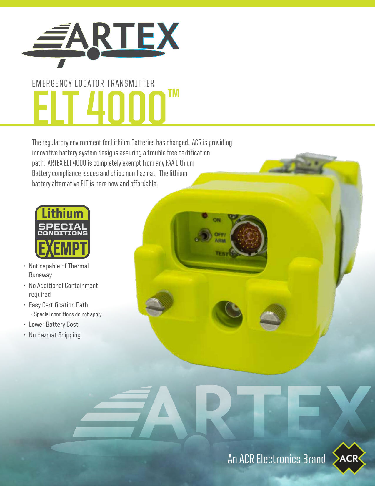 Acr Electronics Elt 4000hm Elt 4000 Specification Manualzz