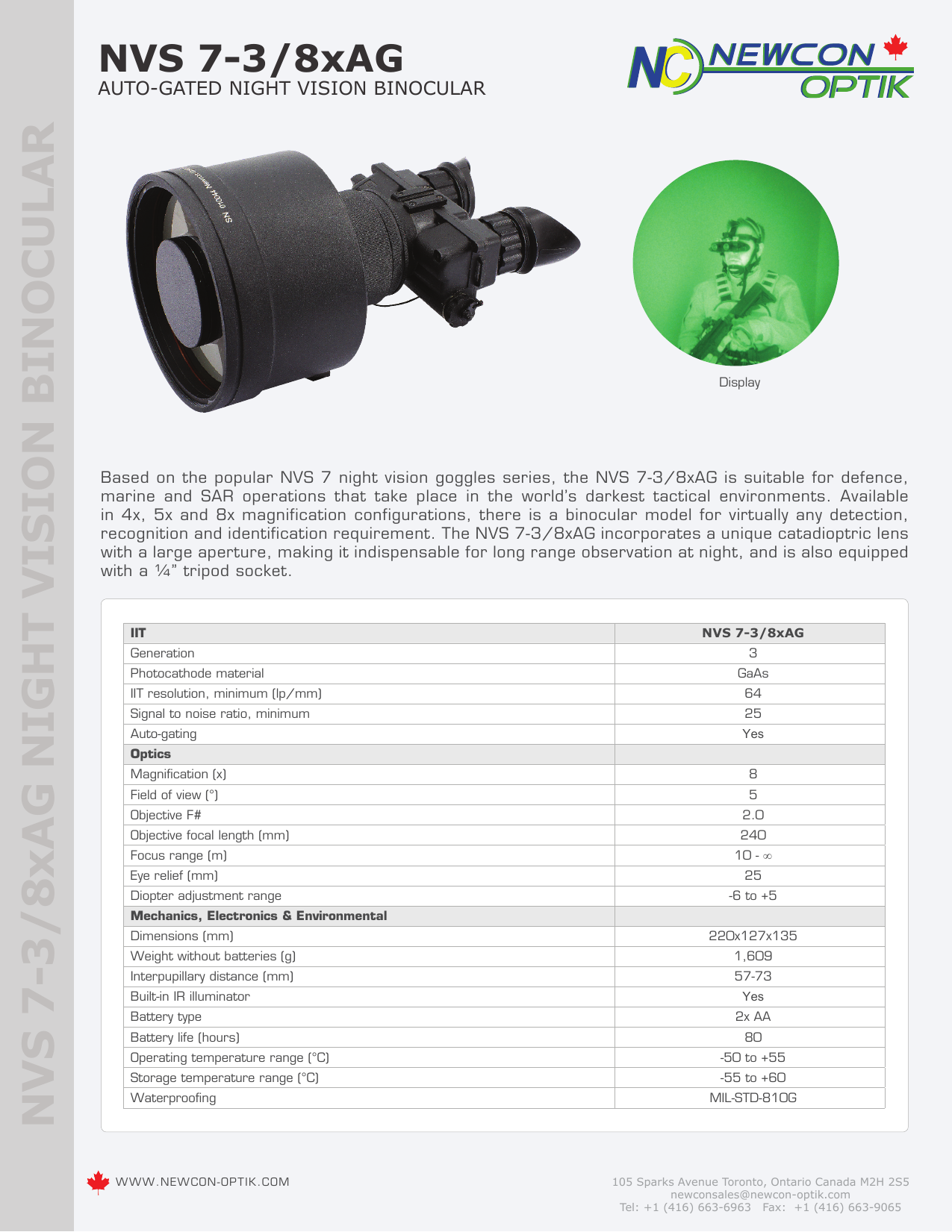 Newcon Optik Nvs 7 3 8xag Specification Manualzz