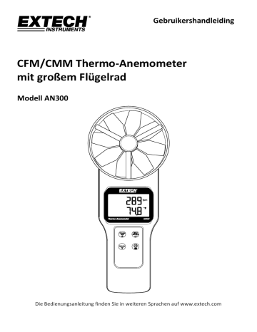 Extech Instruments AN300 Large Vane CFM/CMM Thermo-Anemometer Benutzerhandbuch | Manualzz