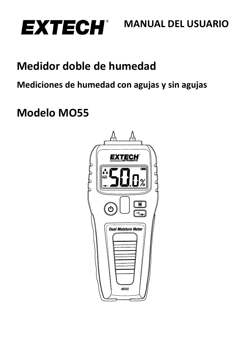 medidor de humedad Verde Extech MO55 combinación Pin/sin nuevo en paquete 