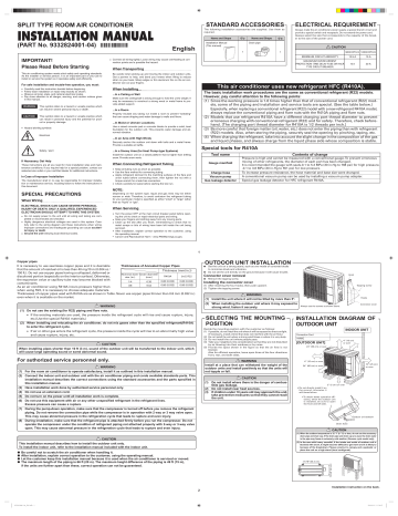 Fujitsu AOU12RL2, AOU9RL2 Installation manual | Manualzz