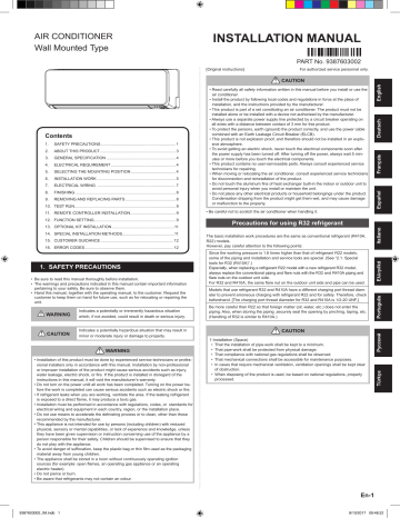 Fujitsu ASHG12KGTA Installation Manual | Manualzz