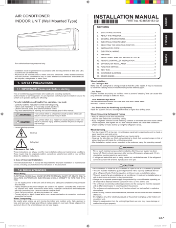 Fujitsu ASU18RLB Installation Manual | Manualzz