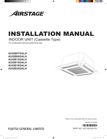 Fujitsu AUGB18GALH Installation Manual | Manualzz