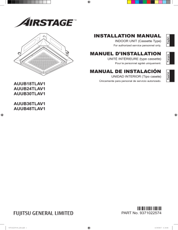 Fujitsu AUUB18TLAV1 Installation Manual | Manualzz