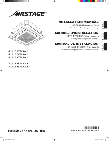 Fujitsu AUUB48TLAV2 Guía de instalación | Manualzz
