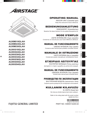 Fujitsu AUXK034GLAH Инструкция по эксплуатации | Manualzz
