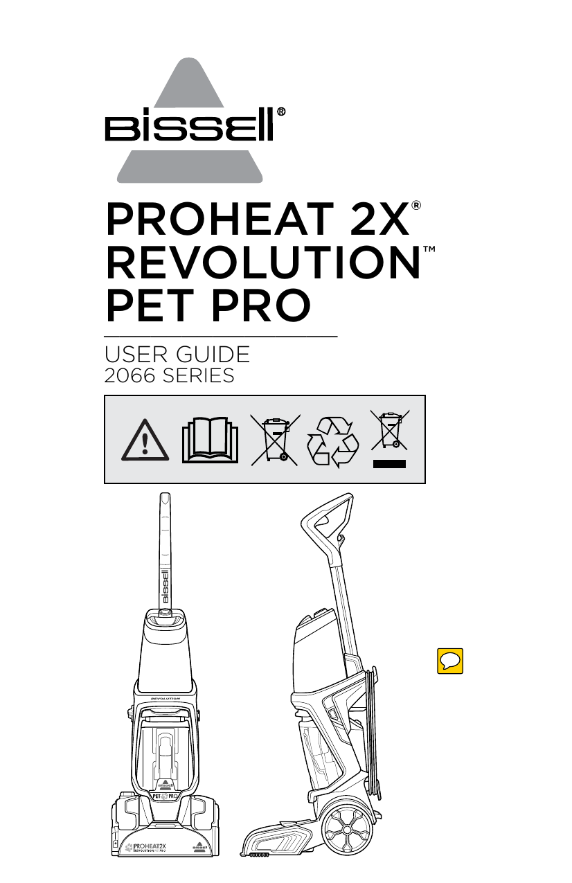 Revolution Pet Pro BISSELL ProHeat 2X® Revolution™ Pet User manual ...