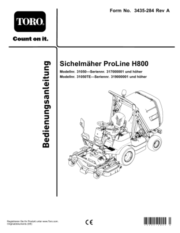 Toro ProLine H800 Rotary Mower Riding Product Benutzerhandbuch | Manualzz