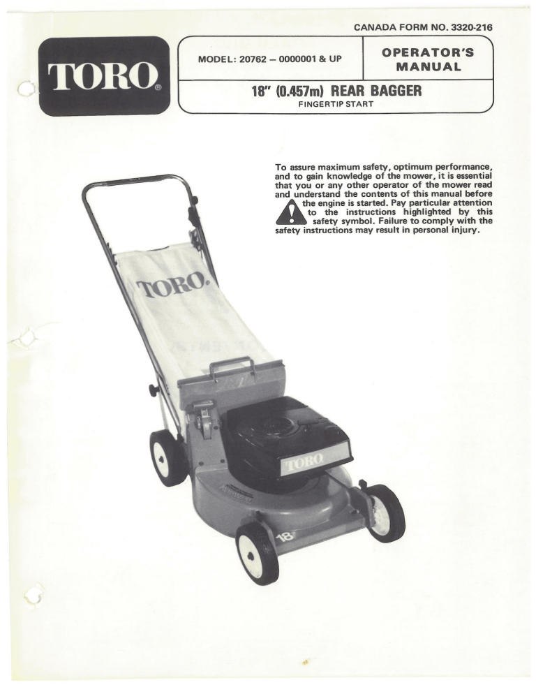 Toro Self Propelled Lawn Mower Repair Manual