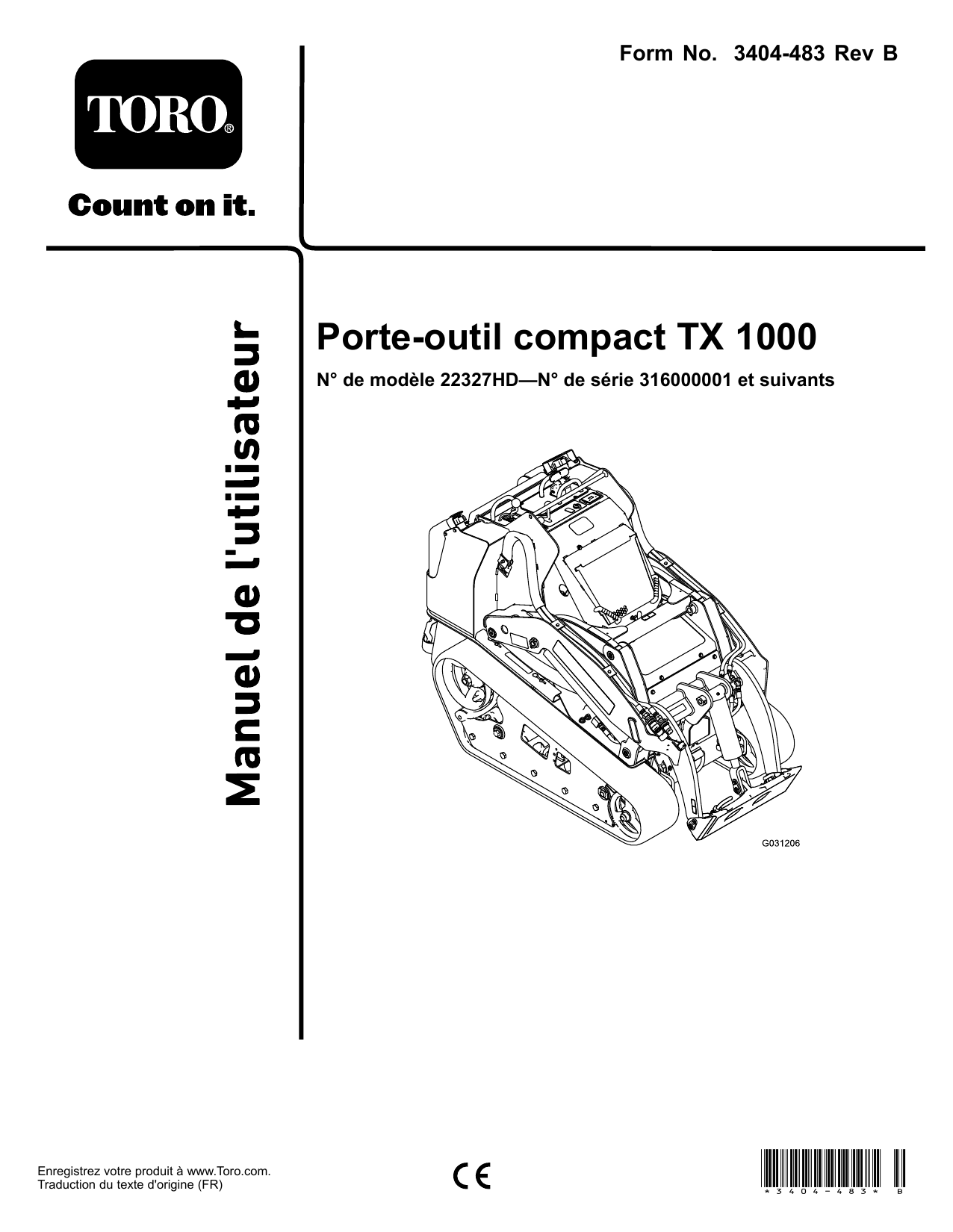 Toro TX 1000 Compact Tool Carrier User manual | Manualzz
