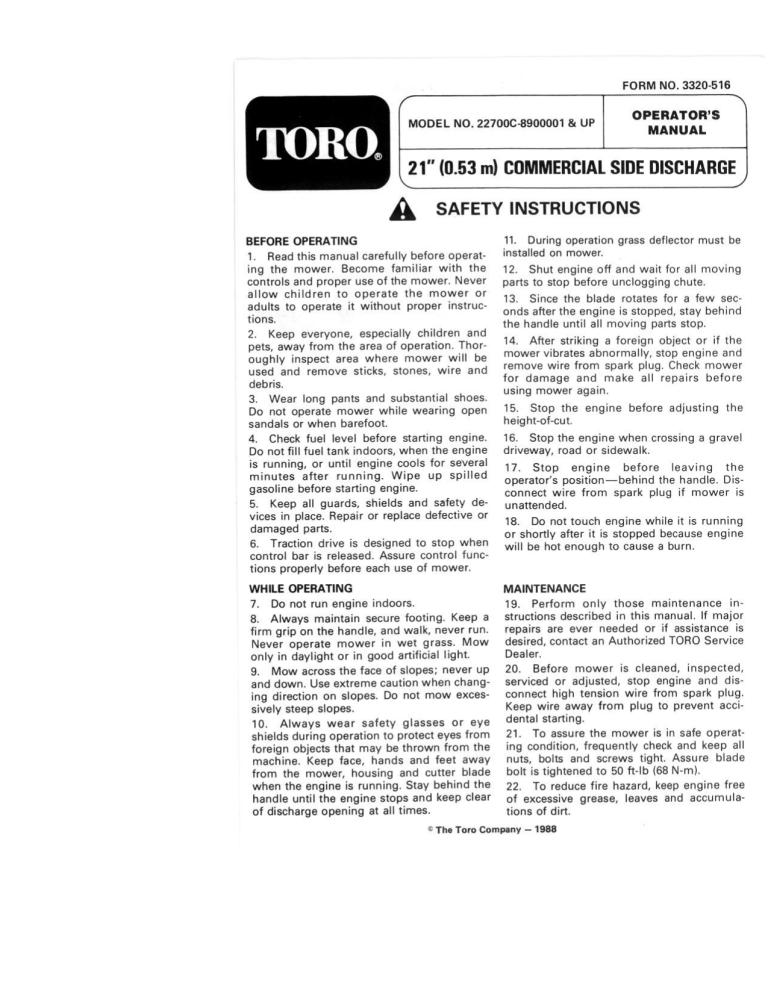 Toro D User Manual