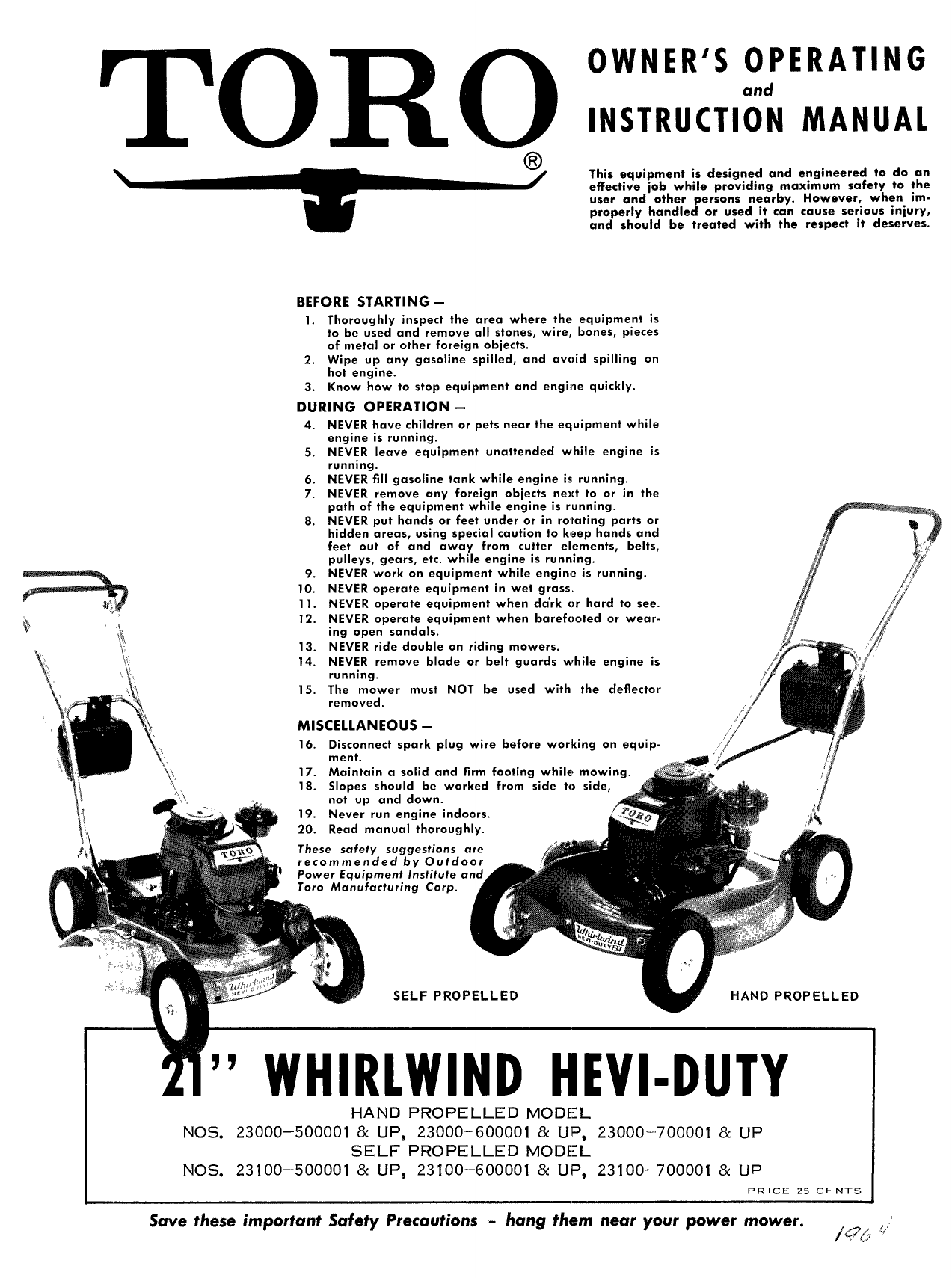 Toro Lawn Mower Owners Manual Downloads