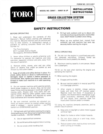 Toro Grass Collection System Attachment Installation Instruction | Manualzz