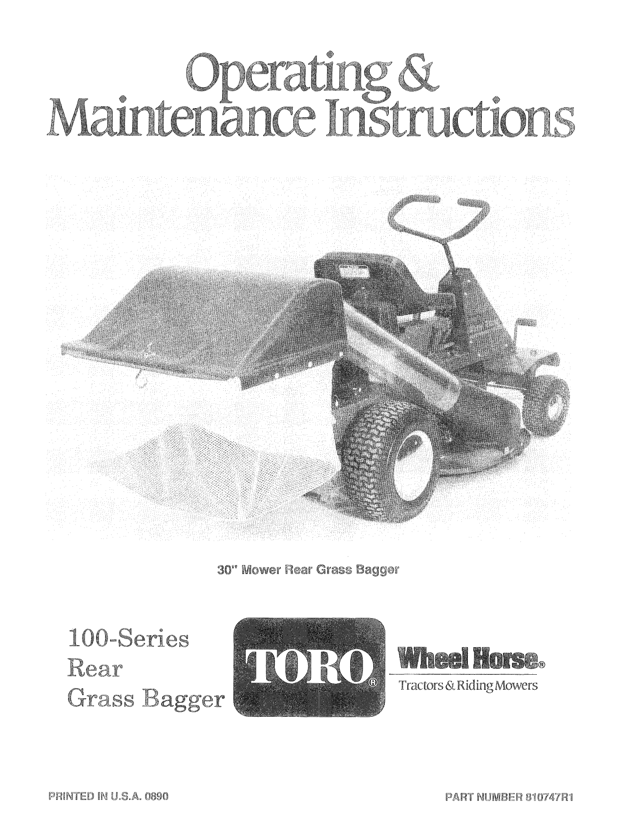 Toro 30 Bagger 100 Series User Manual Manualzz