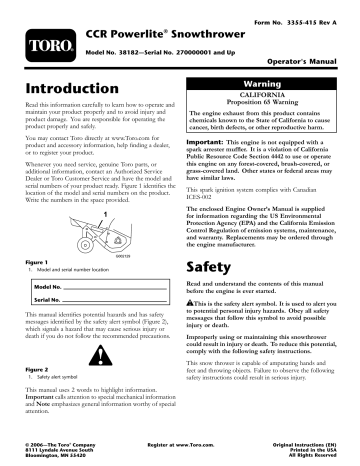 Toro Powerlite Snowthrower Operator's Manual | Manualzz